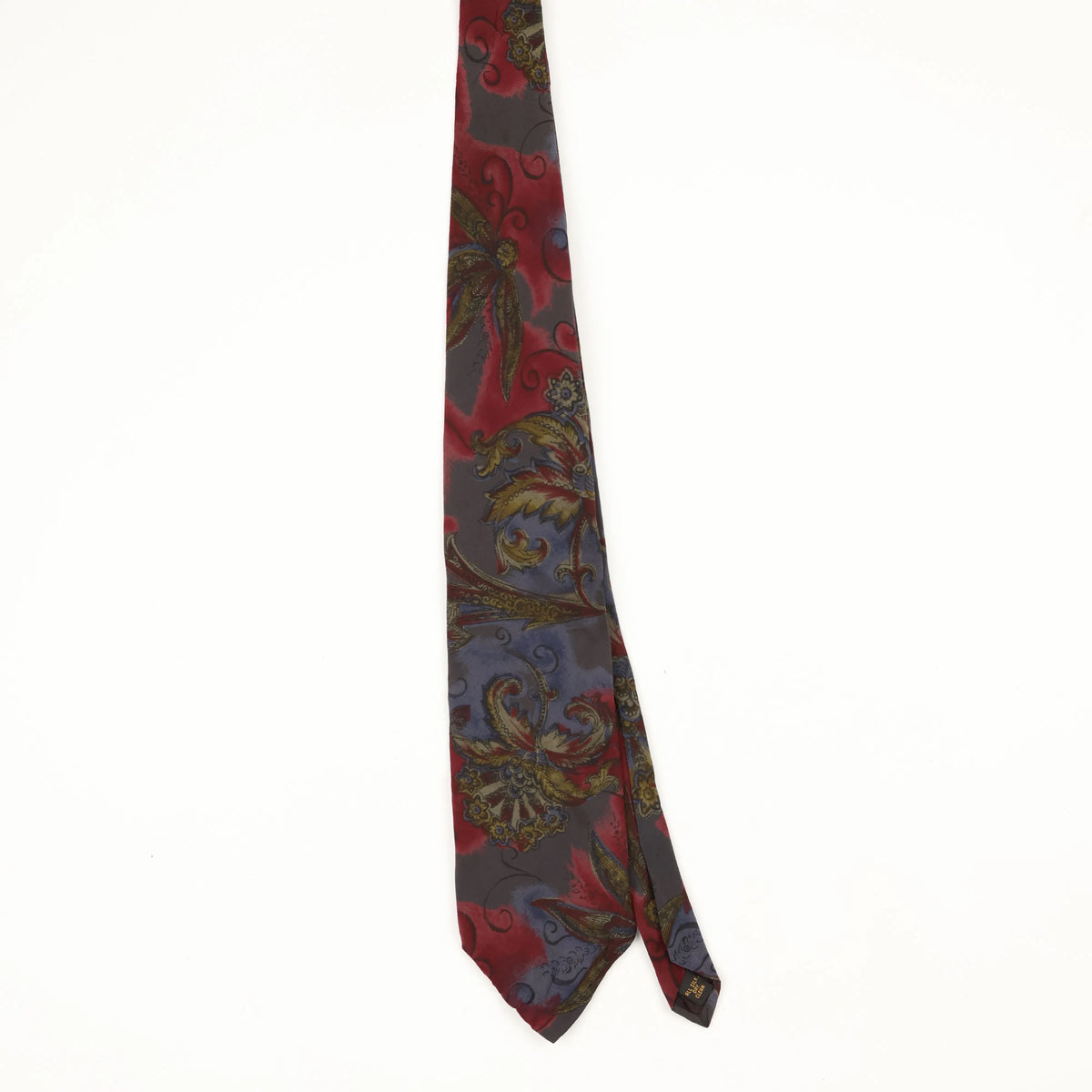Front Front of Vintage 1990's Bill Blass Floral Patterned Tie