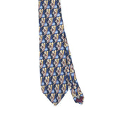 Front Front Detail of Vintage 1990's Guy Laroche Foulard Geometric Patterned Tie