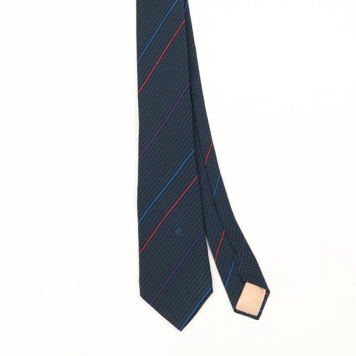Front Front Detail of Vintage 1990's Pierre Balmain Striped Patterned Tie