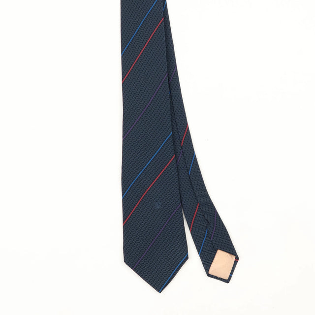Front Front Detail of Vintage 1990's Pierre Balmain Striped Patterned Tie