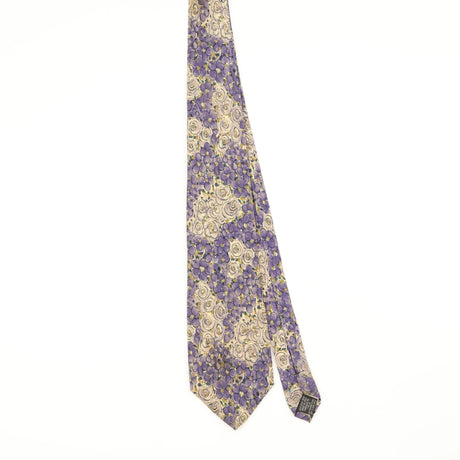 Front Front of Vintage 1990's Tie Rack Grapes Floral Patterned Tie