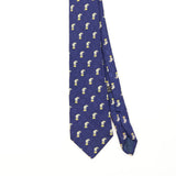 Front Detail of Vintage 1990's Thomas Pink Elephant Geometric Patterned Tie
