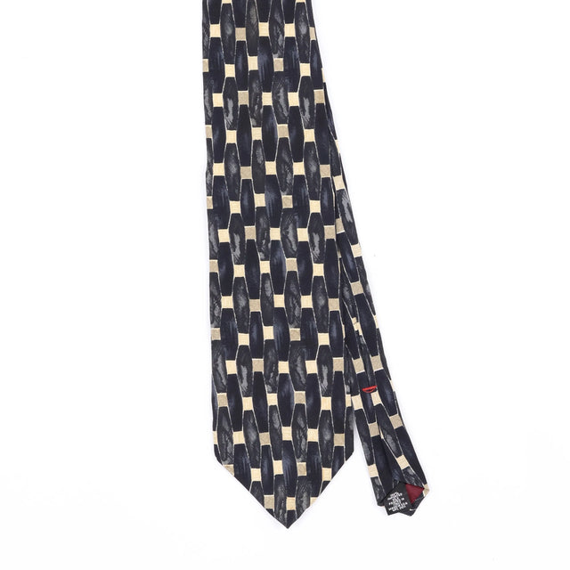 Front Front Detail of Vintage 1990's Croft & Barrow Geometric Patterned Tie