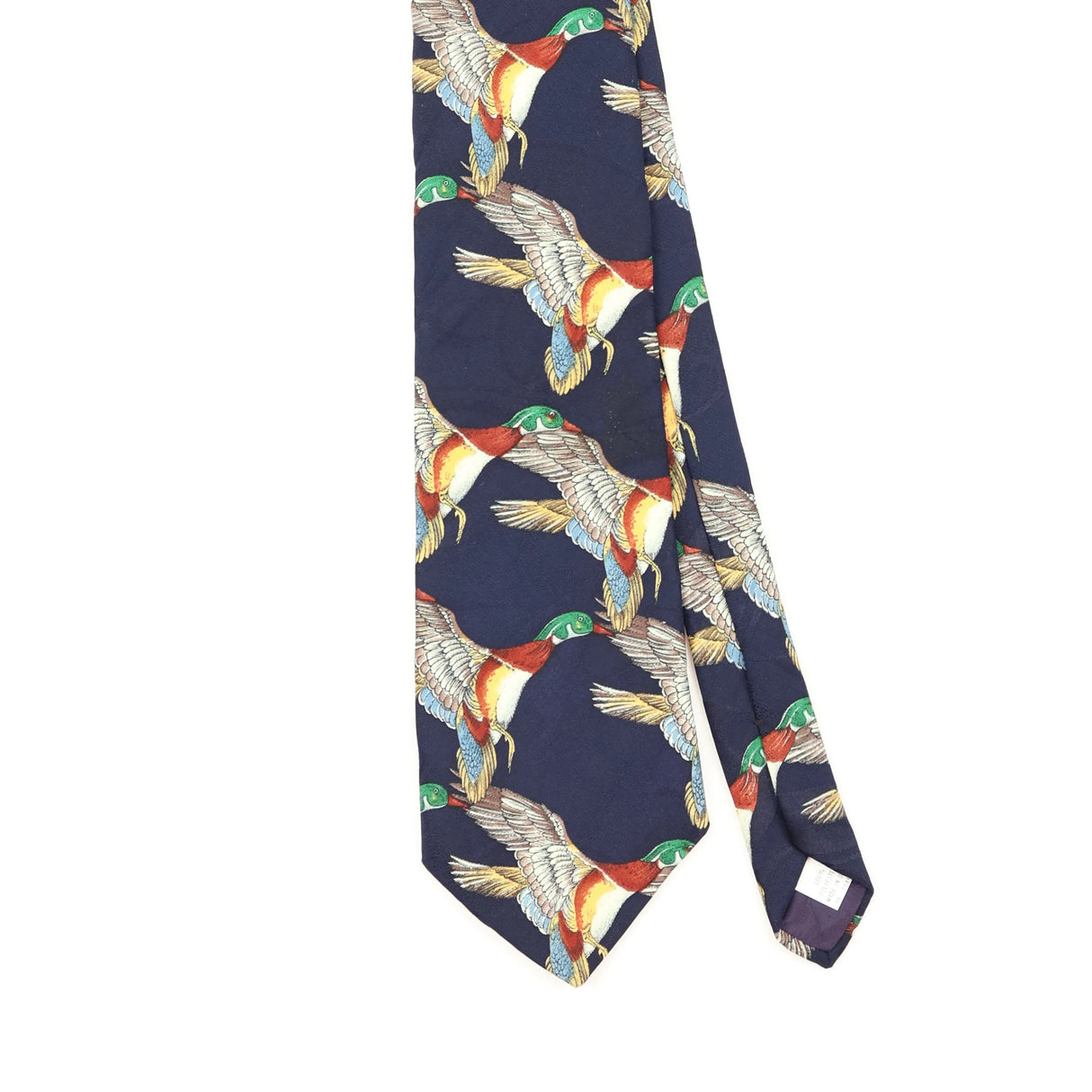 Front Detail of Vintage 1990's Birds Animal Print Patterned Tie