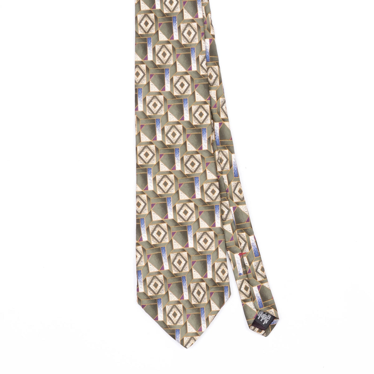 Front Front Detail of Vintage 1990's Geometric Patterned Tie