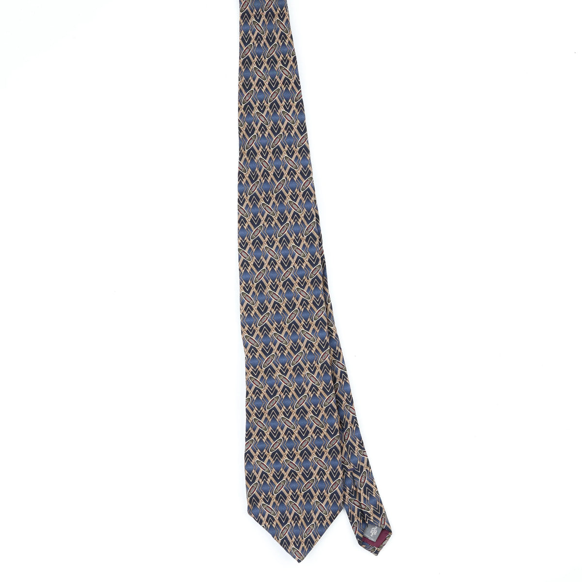 Front Front of Vintage 1990's Ovals Geometric Patterned Tie