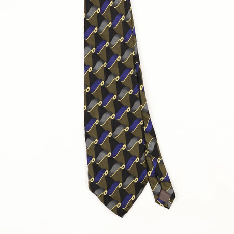 Front Front Detail of Vintage 1990's Geometric Patterned Tie