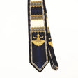 Front Front Detail of Vintage 1990's Fleur De Lis Geometric Patterned Tie