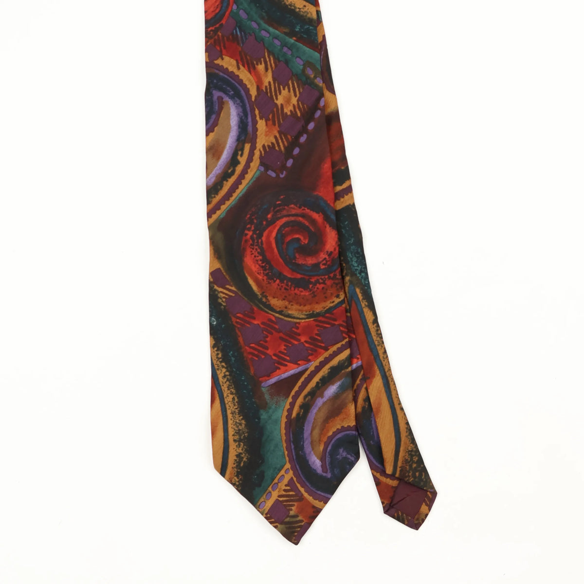 Front Front Detail of Vintage 1990's John Henry Abstract Patterned Tie