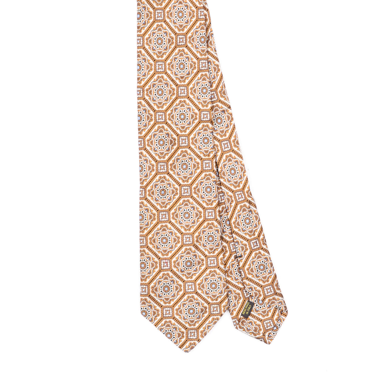Front Front Detail of Vintage 1990's Jos. A. Bank Medallion Geometric Patterned Tie