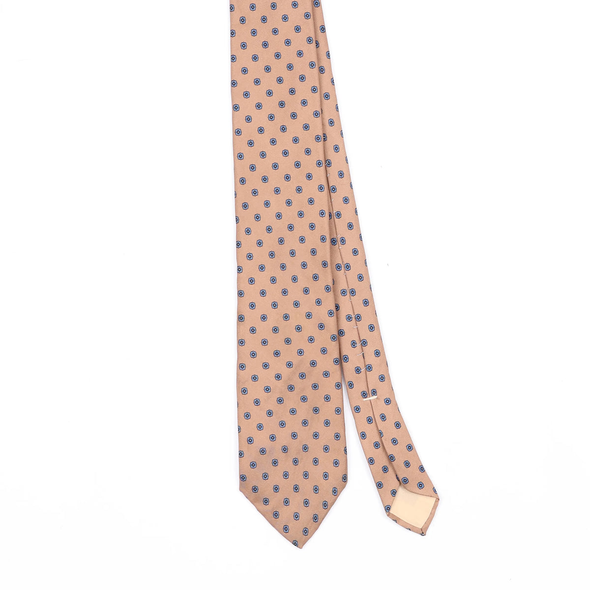 Front Front Detail of Vintage 1990's Bert Pulitzer Foulard Polka Dot Patterned Tie