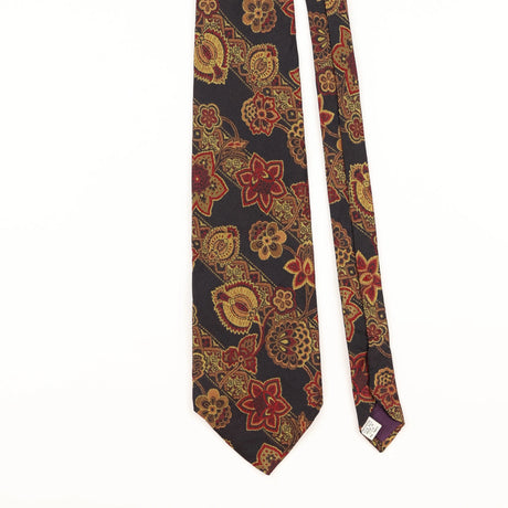 Front Detail of Vintage 1990's Biella Floral Patterned Tie