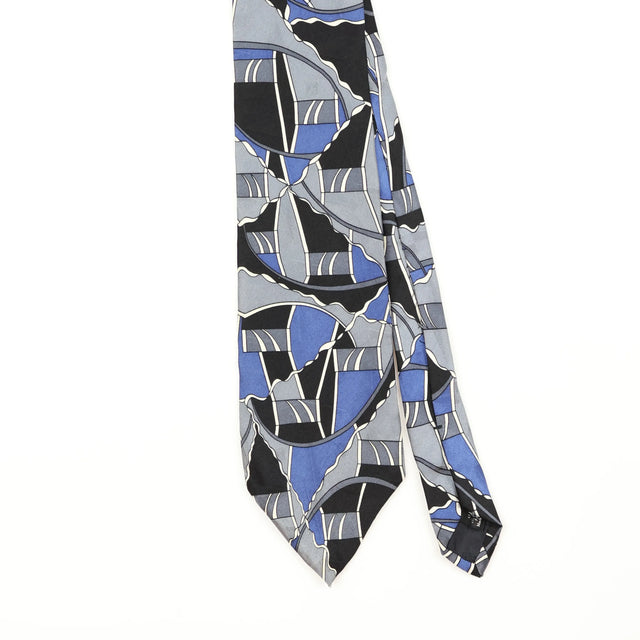 Front Front Detail of Vintage 1990's Martin Wong Screenplay Abstract Patterned Tie