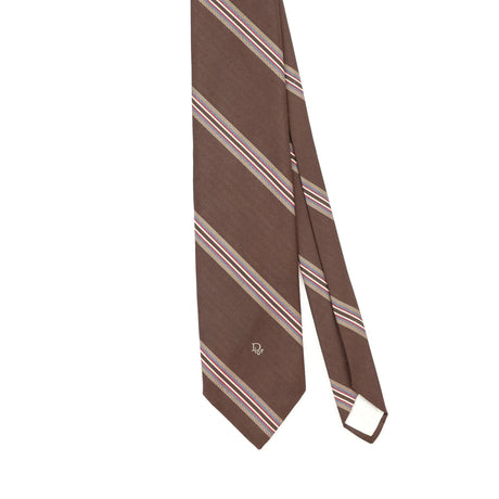 Front Front Detail of Vintage 1990's Christian Dior Striped Patterned Tie