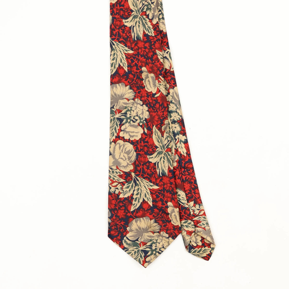 Front Front Detail of Vintage Floral Patterned Tie