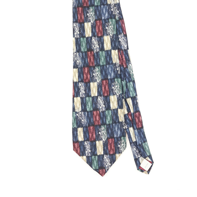 Front Front Detail of Vintage 1990's Van Heusen Geometric Patterned Tie