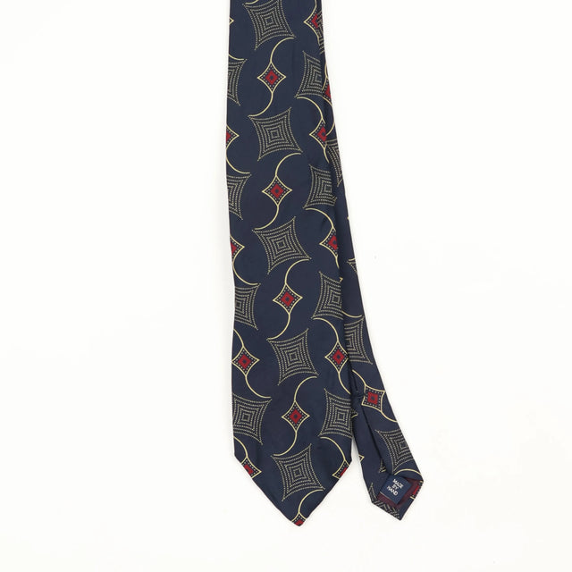 Front Front Detail of Vintage 1990's Ralph Lauren Geometric Patterned Tie