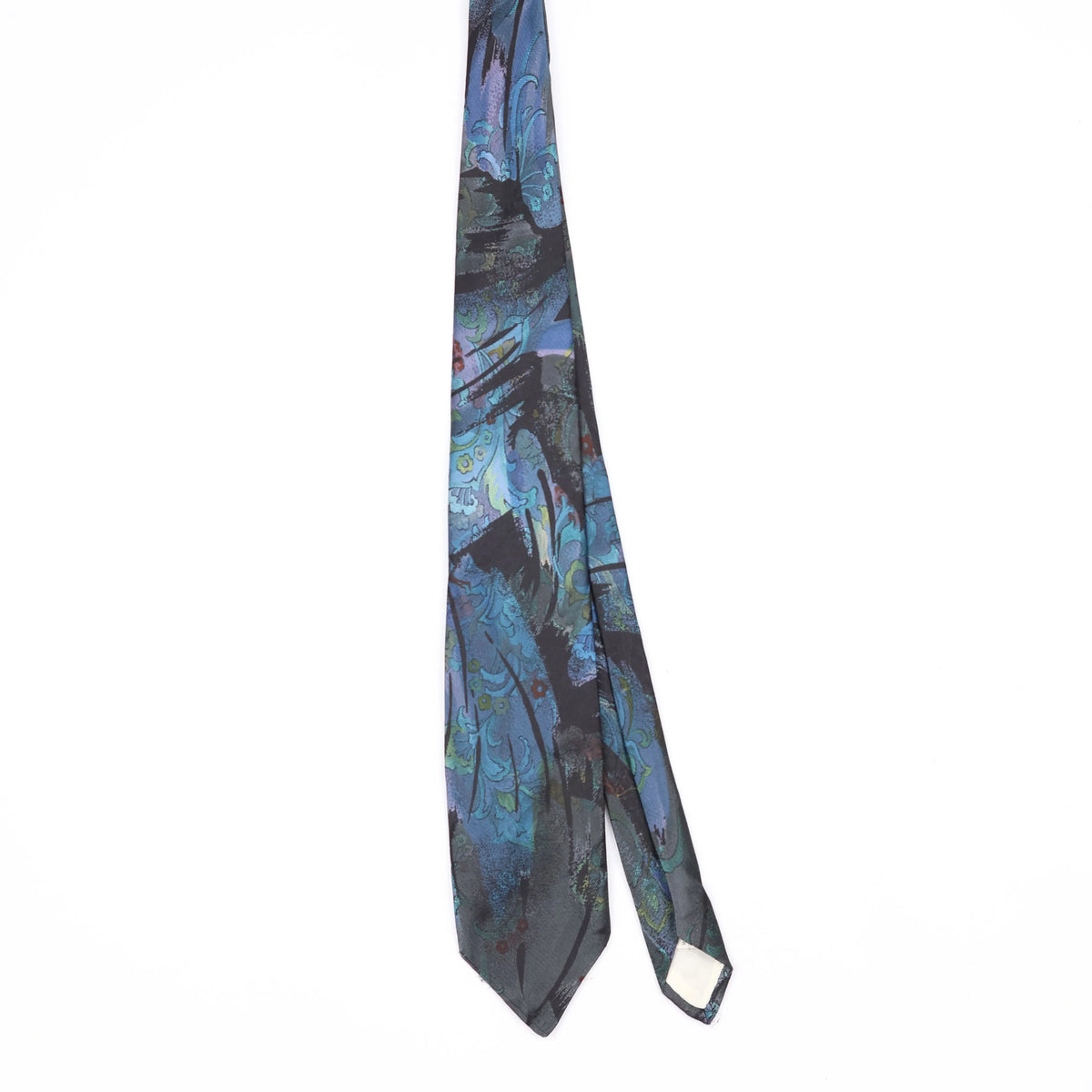 Front Front of Vintage 1990's Oscar De La Renta Abstract Patterned Tie