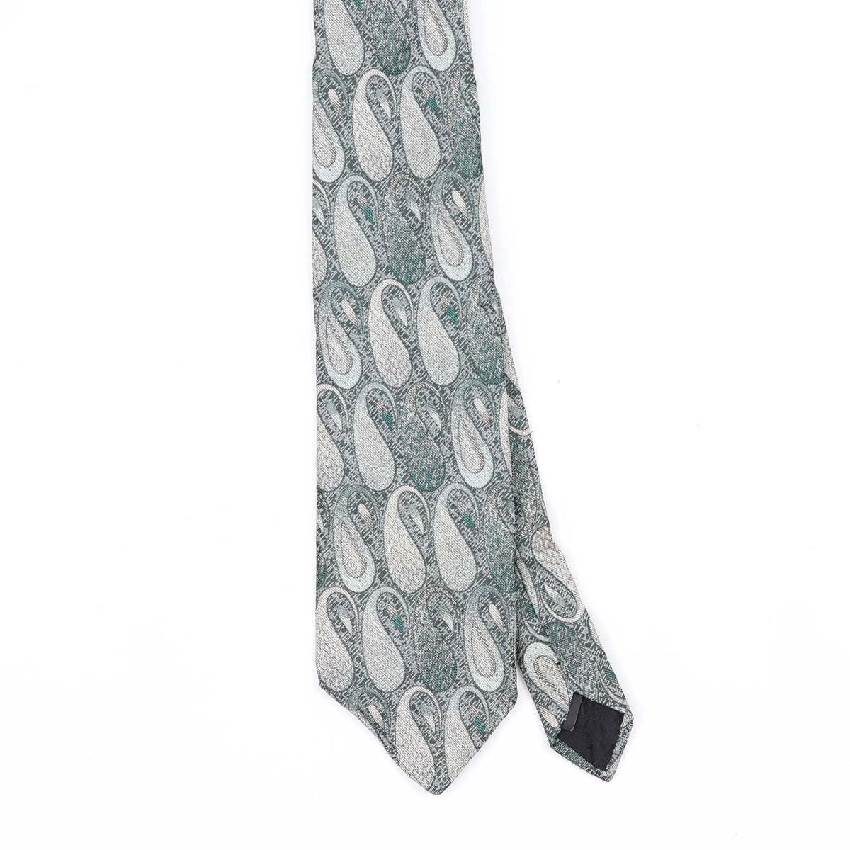 Front Front Detail of Vintage 1980's Paisley Patterned Tie