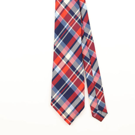 Front Detail of Vintage 1970's Plaids & Checks Patterned Tie