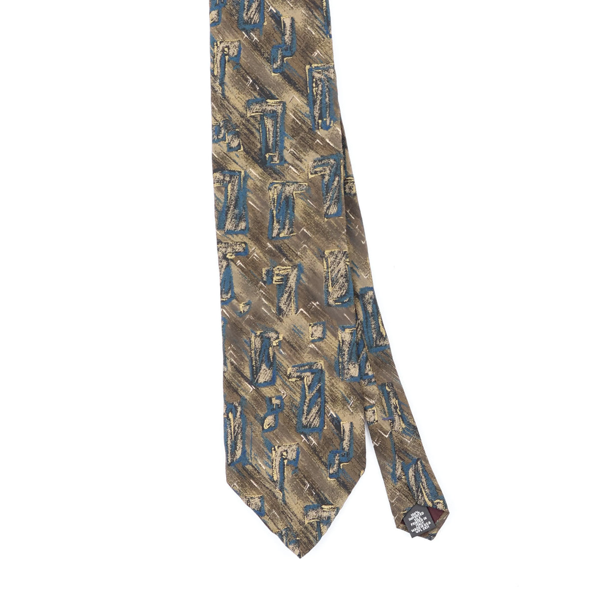 Front Front Detail of Vintage 1990's Croft & Barrow Abstract Patterned Tie