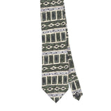 Front Front Detail of Vintage 1990's Geoffrey Beene Geometric Patterned Tie