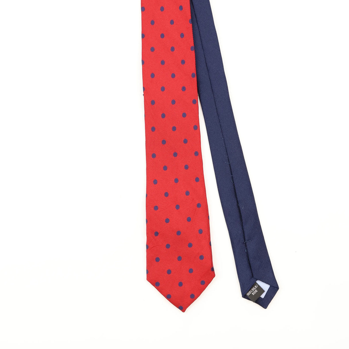Front Detail of Vintage Tommy Hilfiger Polka Dot Patterned Tie