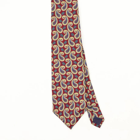 Front Front Detail of Vintage 1990's Nautica Paisley Patterned Tie