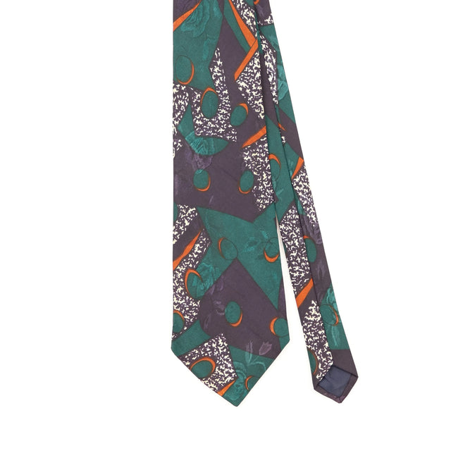 Front Front Detail of Vintage 1980's Abstract Patterned Tie