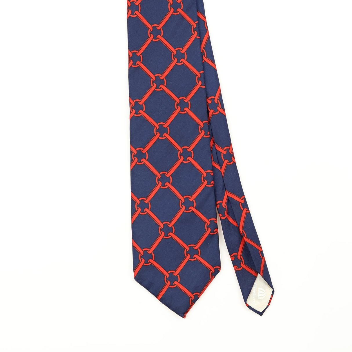 Front Front Detail of Vintage 1990's Chain Link Geometric Patterned Tie