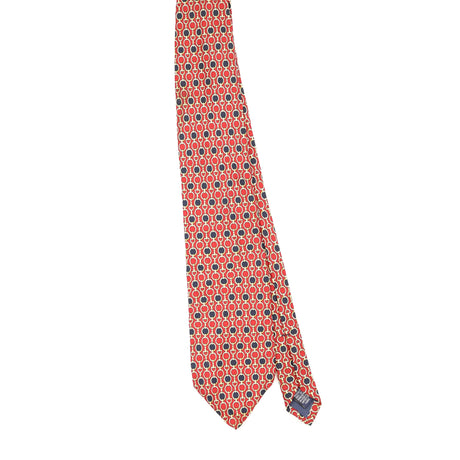Front Front of Vintage 1990's Roundtree & Yorke Horsebit Geometric Patterned Tie
