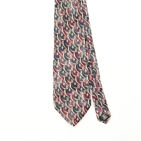 Front Front Detail of Vintage 1990's Stafford Geometric Patterned Tie