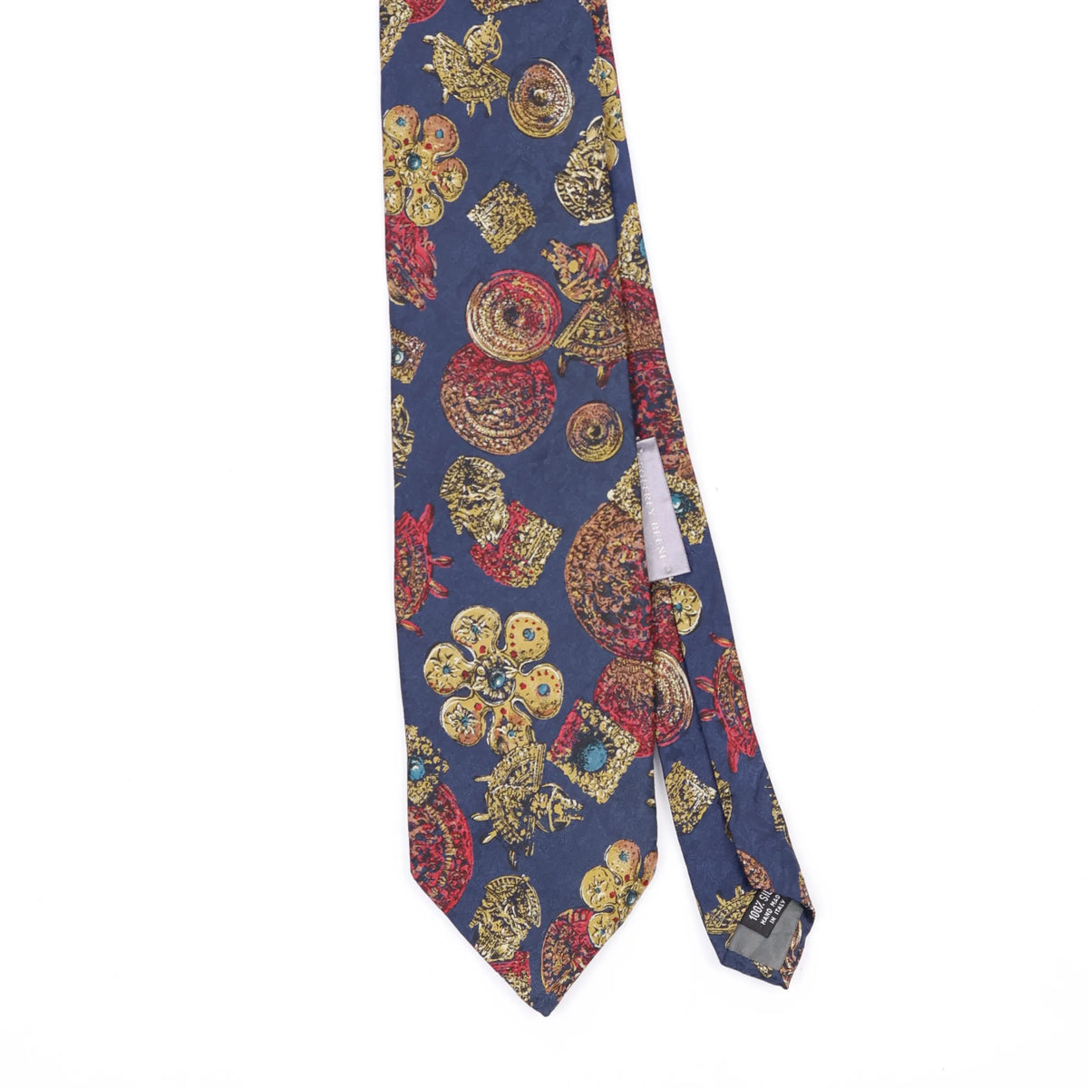 Front Front Detail of Vintage 1990's Geoffrey Beene Abstract Patterned Tie
