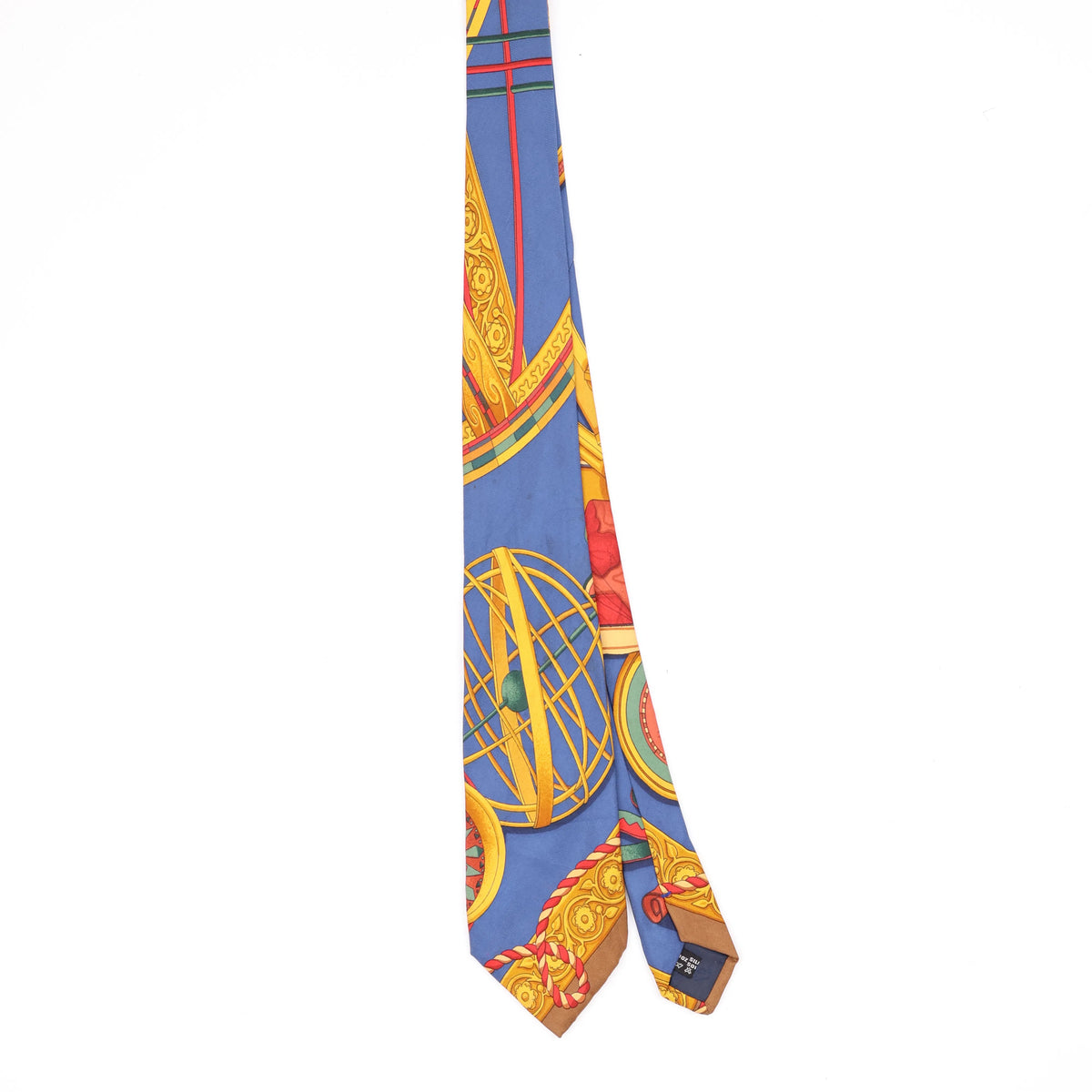 Front Front of Vintage 1990's Salvatore Ferragamo Clockwork Abstract Patterned Tie