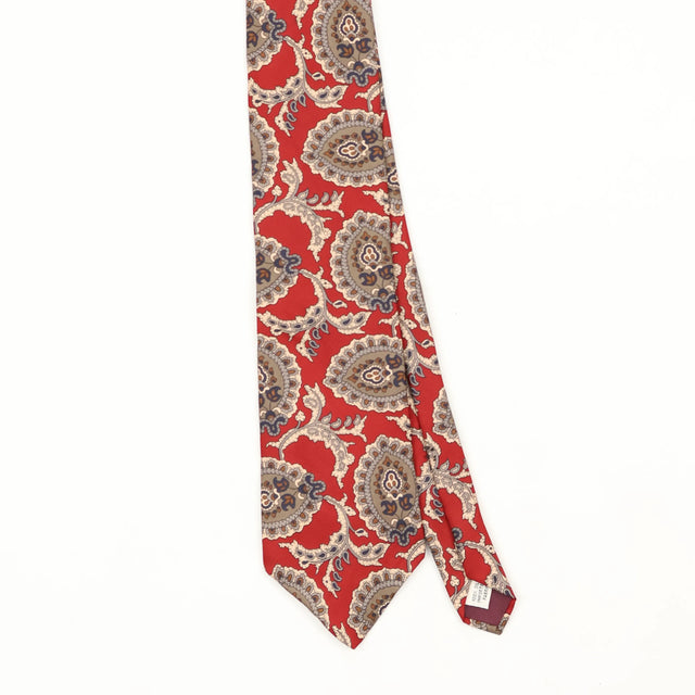 Front Front Detail of Vintage 1990's Paisley Patterned Tie