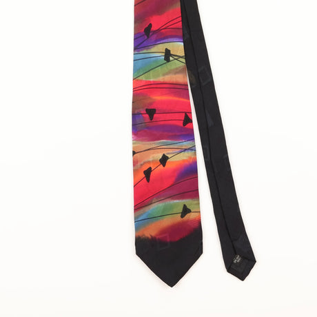 Front Detail of Vintage 1980's Abstract Patterned Tie