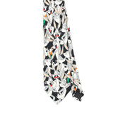 Front Front Detail of Vintage 1990's Looney Tunes Bugs Bunny Cartoon Patterned Tie
