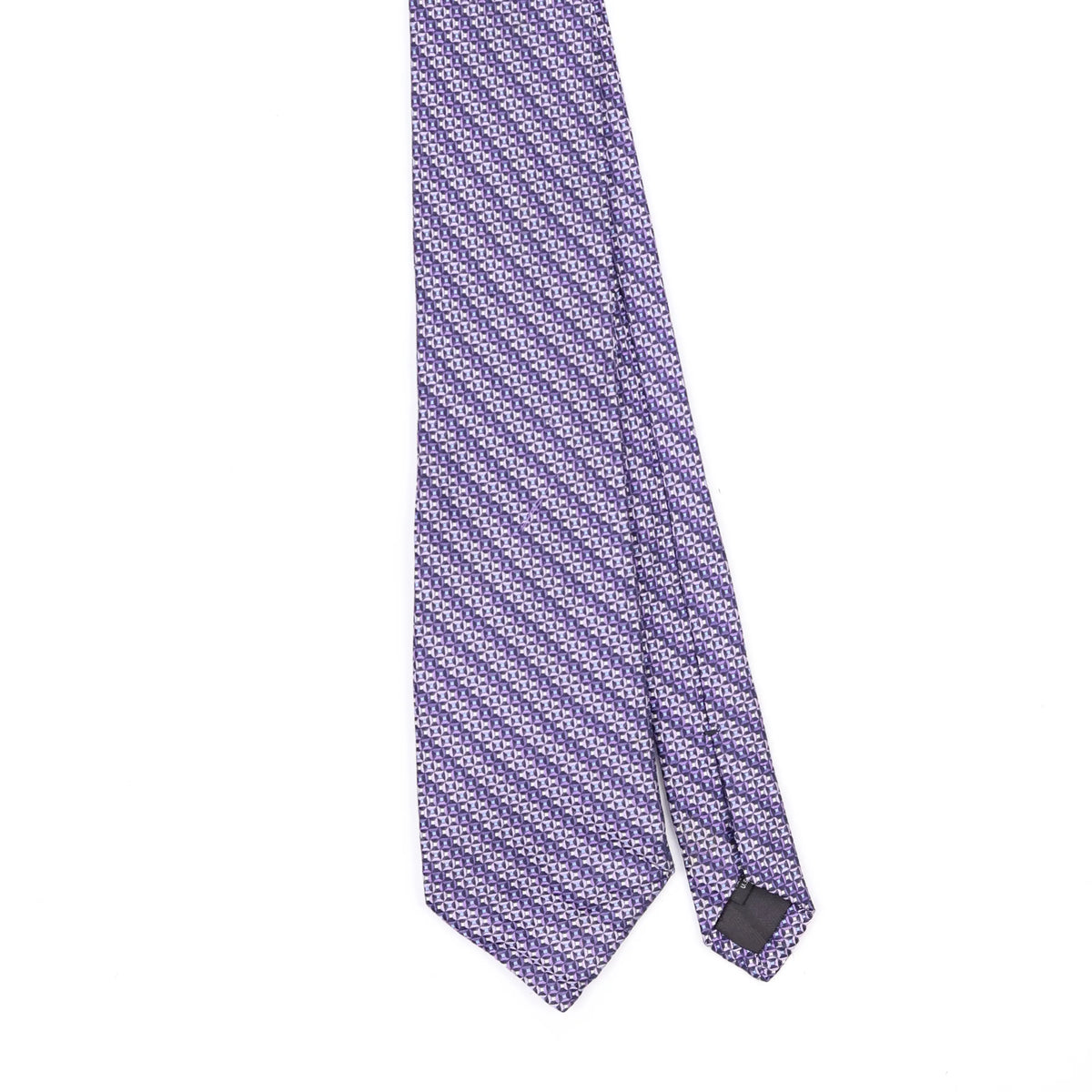 Front Front Detail of Vintage 1990's Bruno Piattelli Geometric Patterned Tie