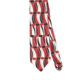 Front Front Detail of Vintage 1990's Geometric Patterned Tie
