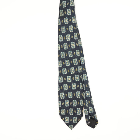 Front Front of Vintage 1990's Jose Piscador Flower Geometric Patterned Tie