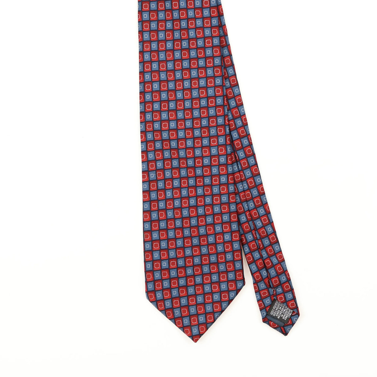 Front Front Detail of Vintage 1990's Tie Rack Havana Geometric Patterned Tie