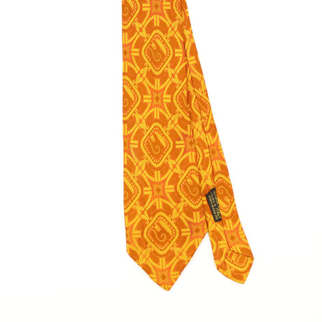 Front Detail of Vintage 1980's Geometric Patterned Tie