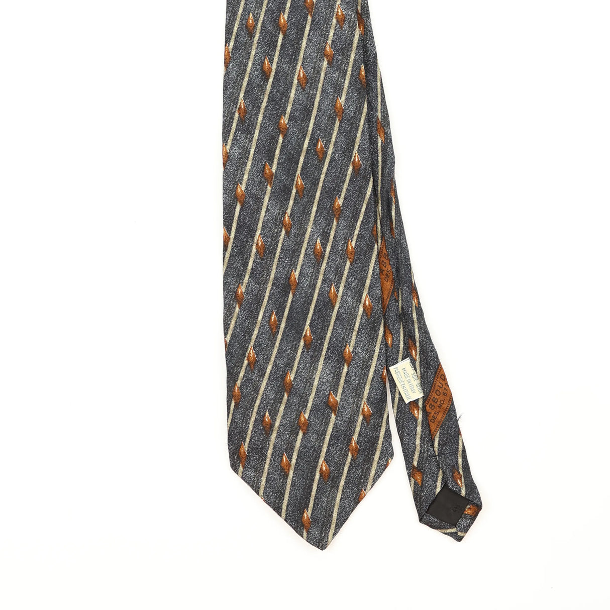 Front Front Detail of Vintage 1990's Joseph Aboud Striped Patterned Tie