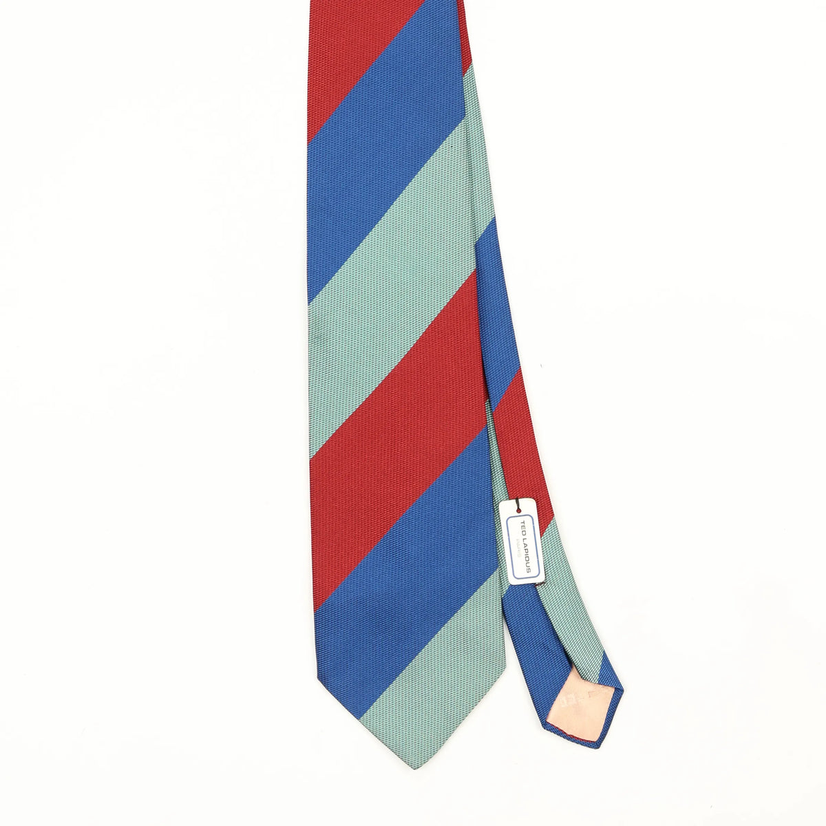 Front Front Detail of Vintage 1980's Ted Lapidus BNWT Striped Patterned Tie
