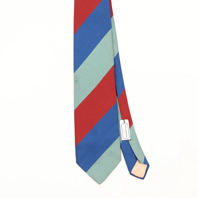 Front Front Detail of Vintage 1980's Ted Lapidus BNWT Striped Patterned Tie
