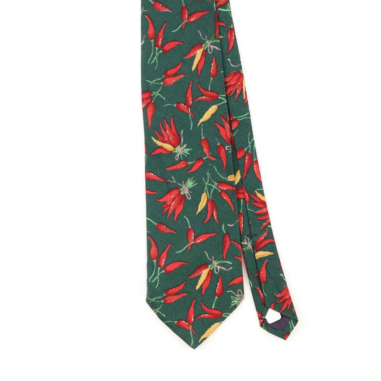 Front Detail of Vintage 1990's Eagles Wings Chilli Geometric Patterned Tie