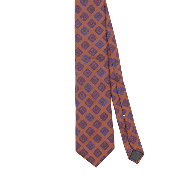 Front Front Detail of Vintage 1990's Oscar De La Renta Geometric Patterned Tie