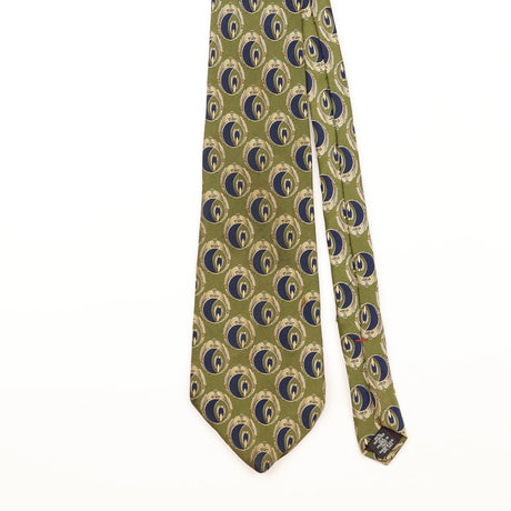 Front Detail of Vintage 1990's Bugatti Geometric Patterned Tie