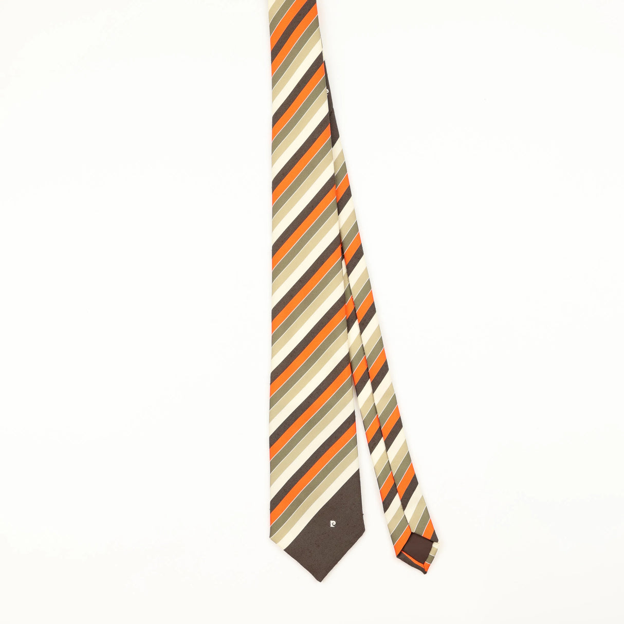 Front of Vintage 1980's Pierre Cardin Striped Patterned Tie