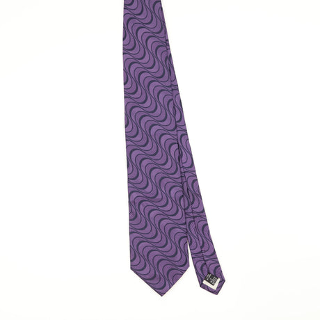 Front Front of Vintage 1990's Vitaliano Pancaldi Waves Geometric Patterned Tie
